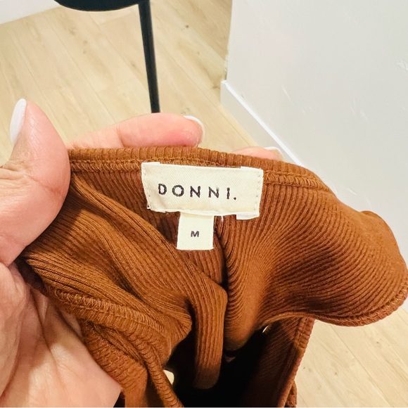 DONNI. Rust Ribbed Tank Top - Picture 3 of 8